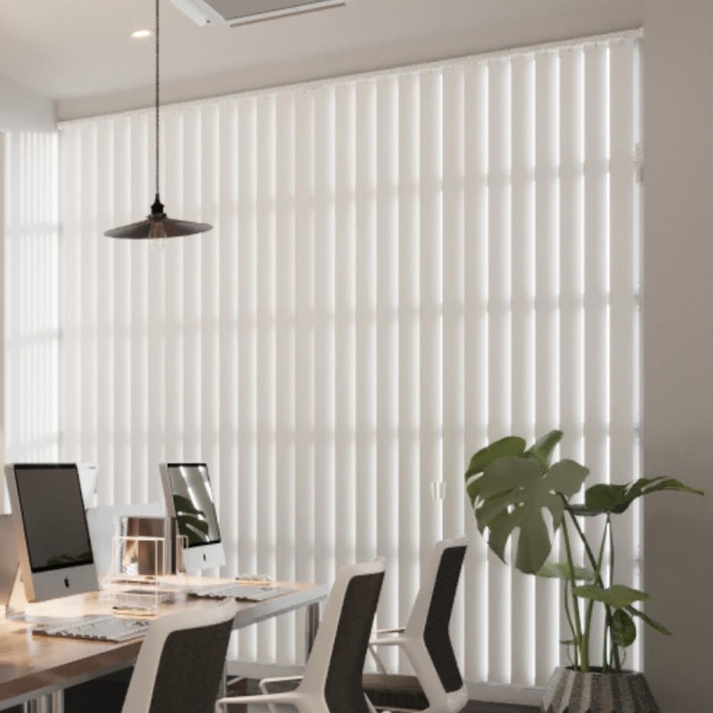Commercial FR White Blackout Vertical Blind