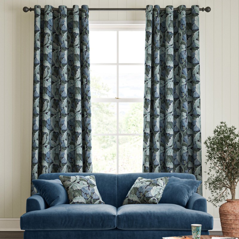 William Morris Acanthus Indigo Curtain