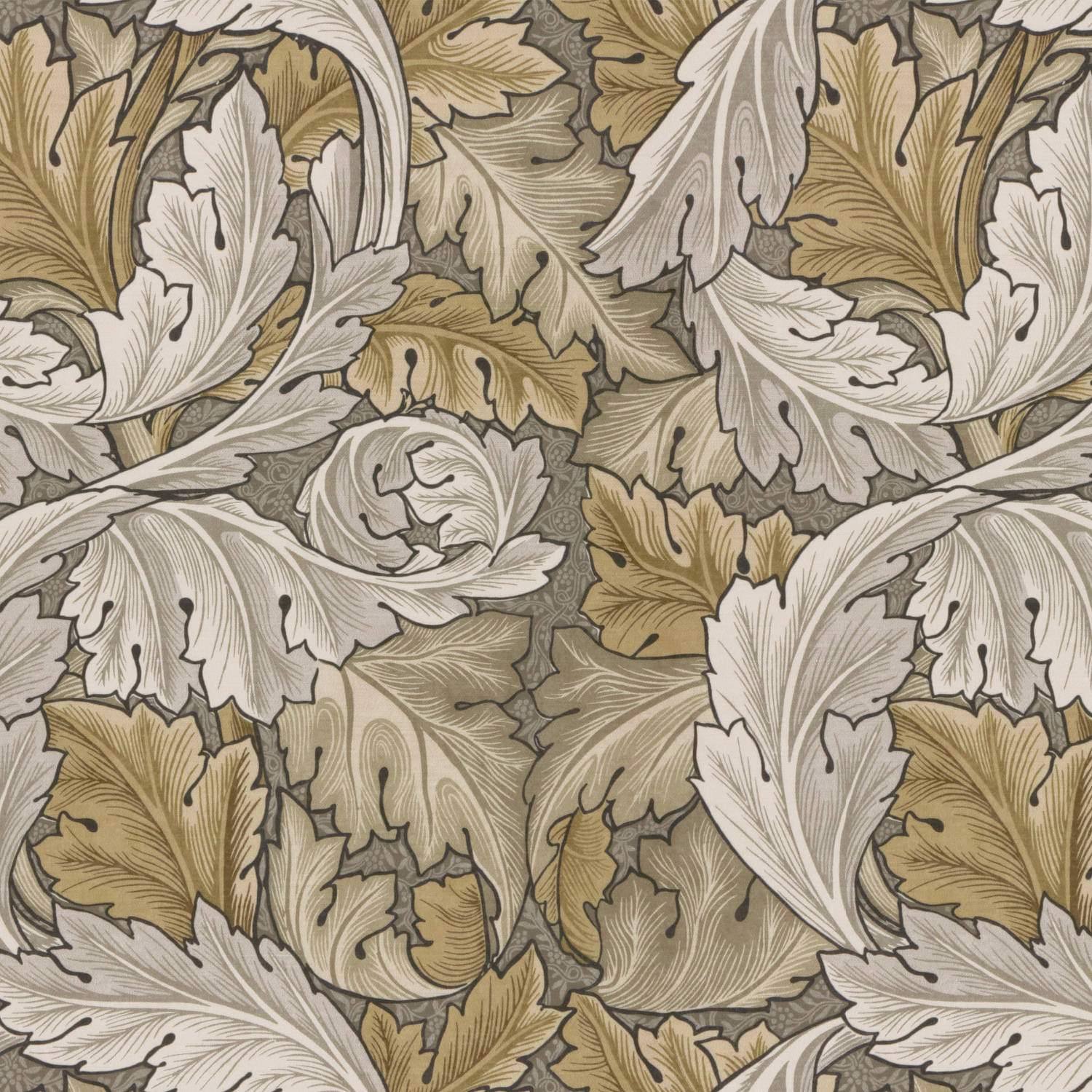 William Morris Acanthus Velvet Flint Curtain