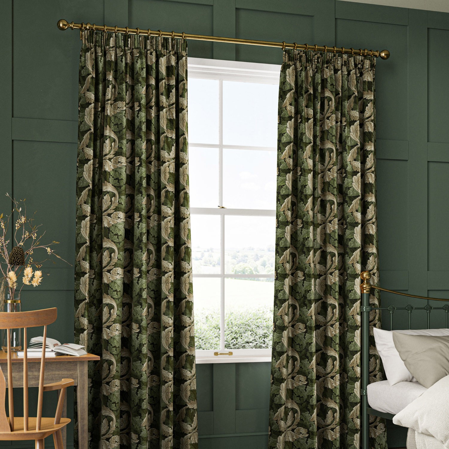 William Morris Acanthus Velvet Nettle Curtain