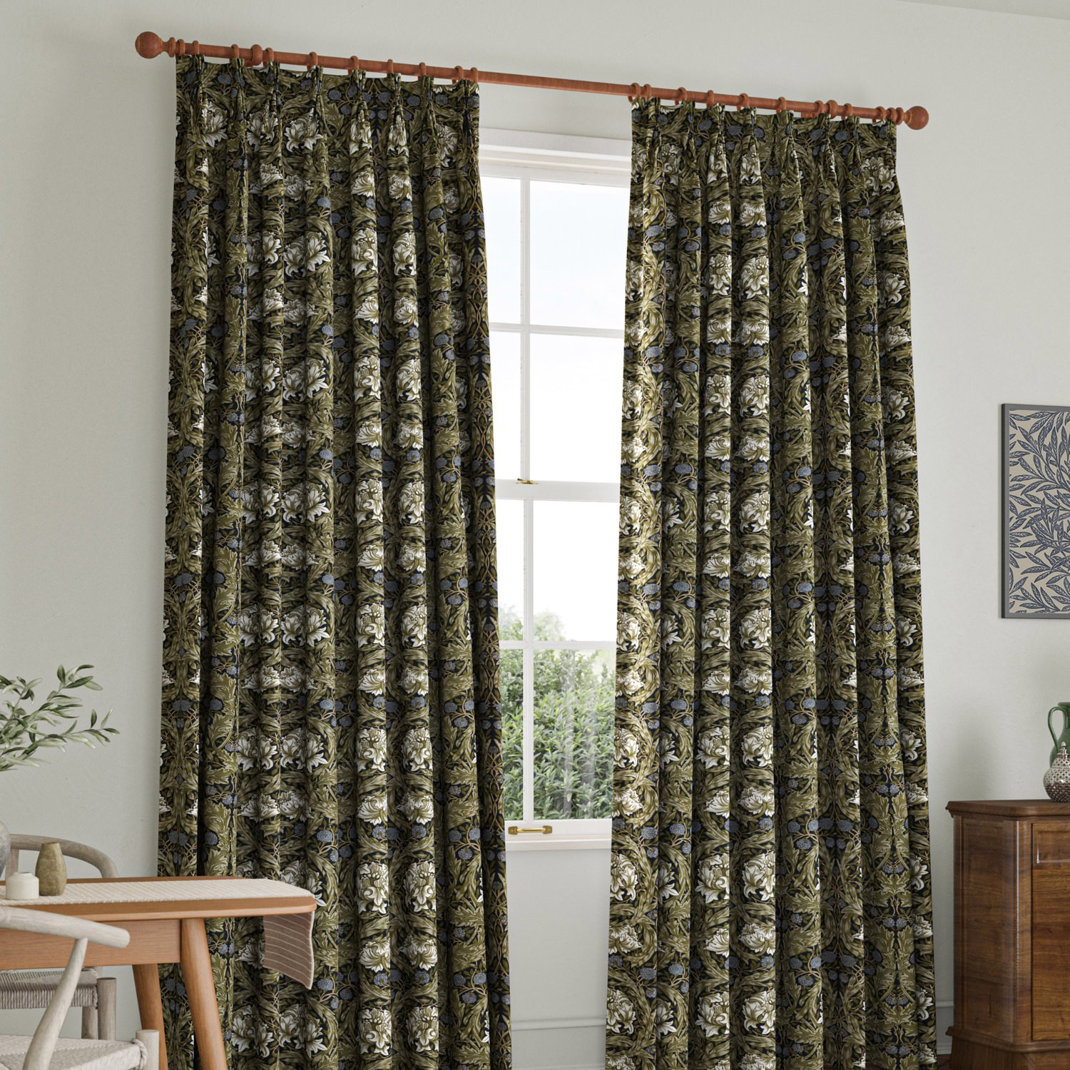 William Morris African Marigold Cornflower Curtain