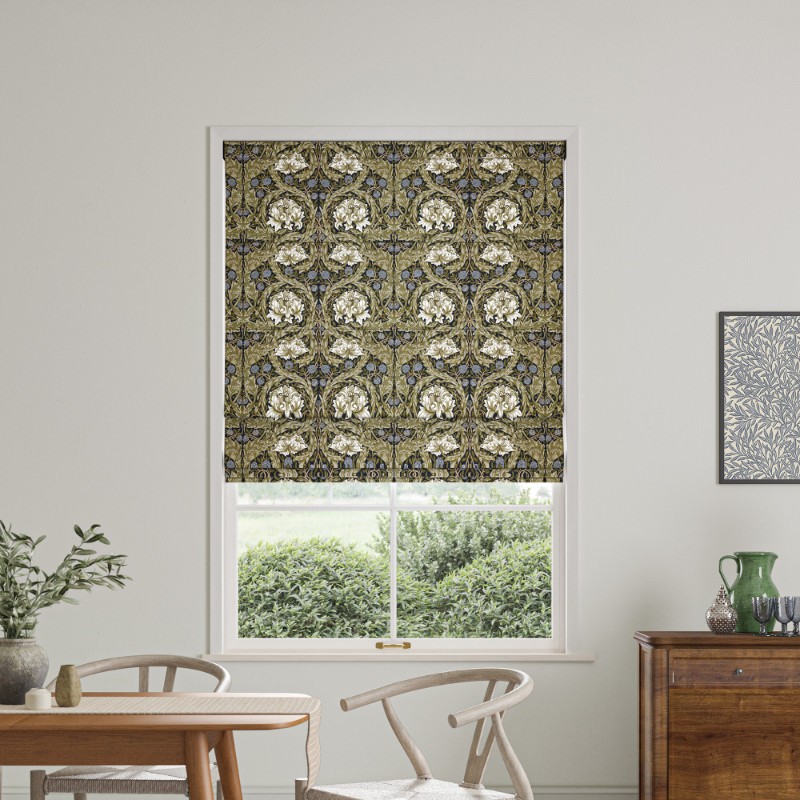 William Morris African Marigold Cornflower Roman Blind