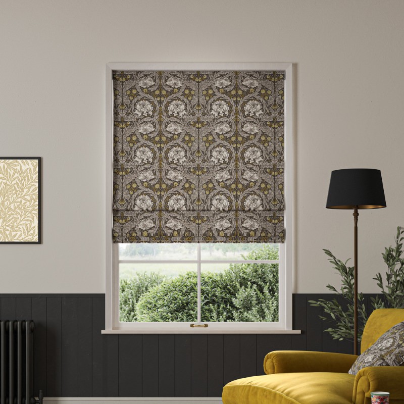 William Morris African Marigold Iron Roman Blind