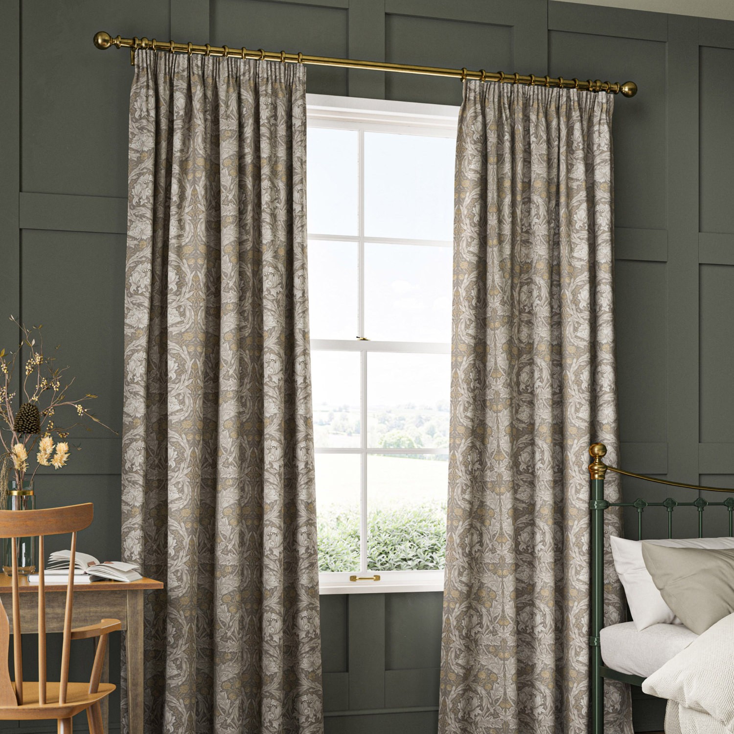 William Morris African Marigold Limestone Curtain