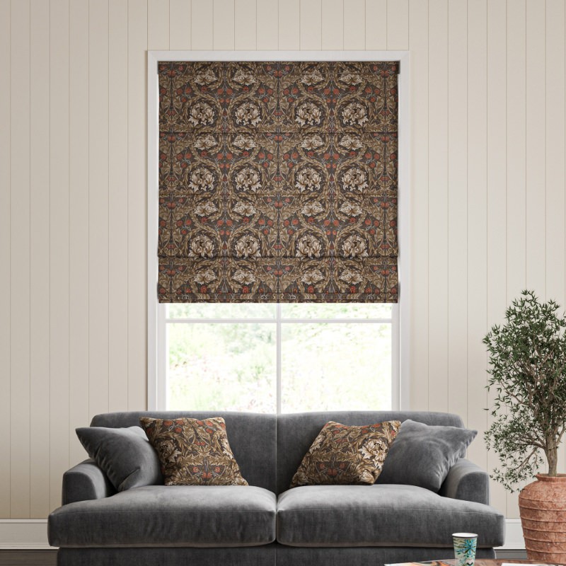 William Morris African Marigold Walnut Roman Blind