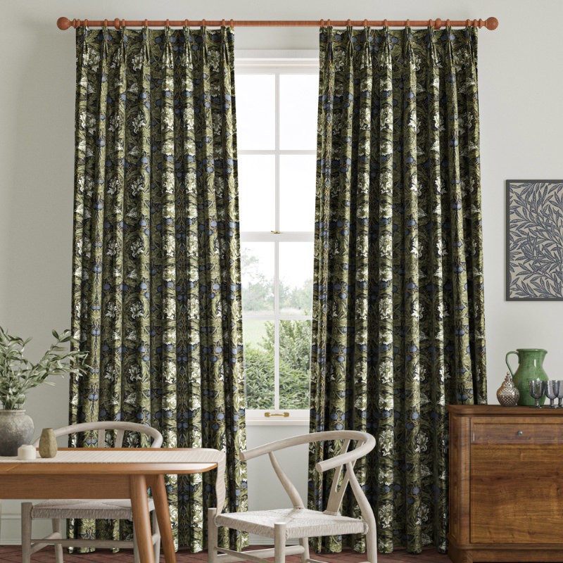 William Morris African Marigold Velvet Cornflower Curtain