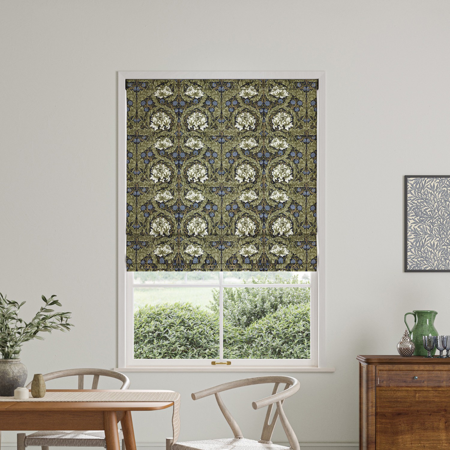 William Morris African Marigold Velvet Cornflower Roman Blind