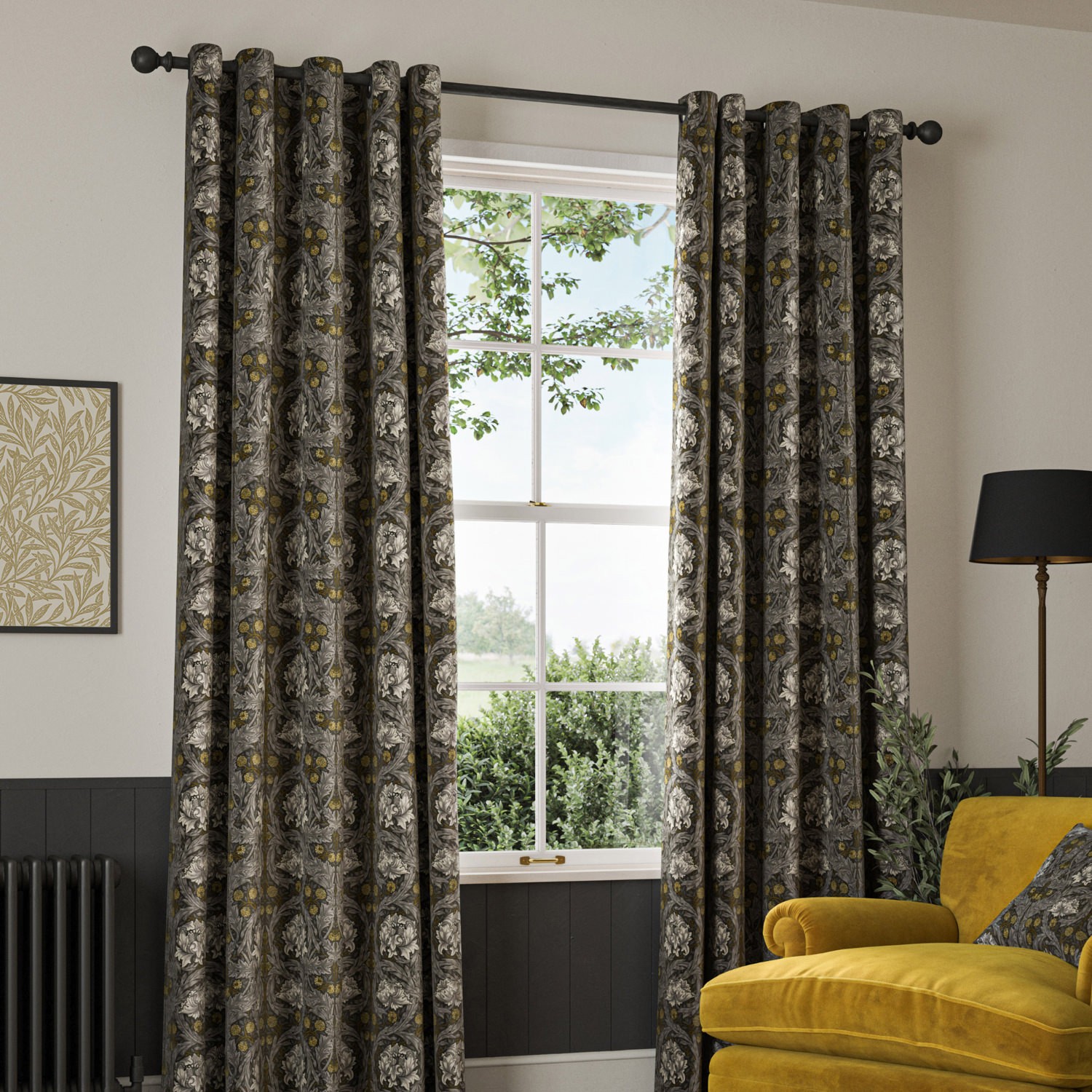 William Morris African Marigold Velvet Iron Curtain