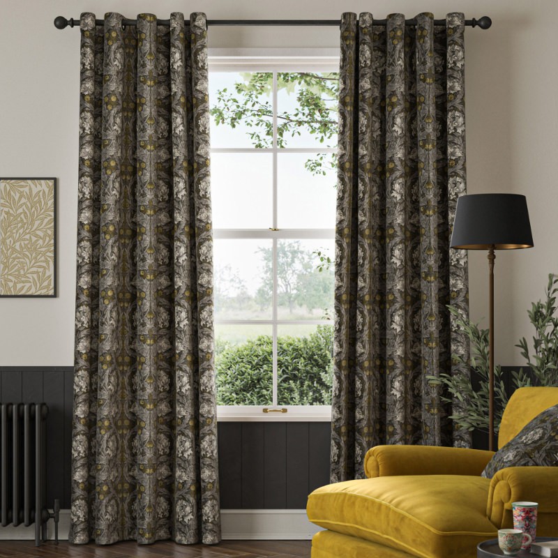 William Morris African Marigold Velvet Iron Curtains