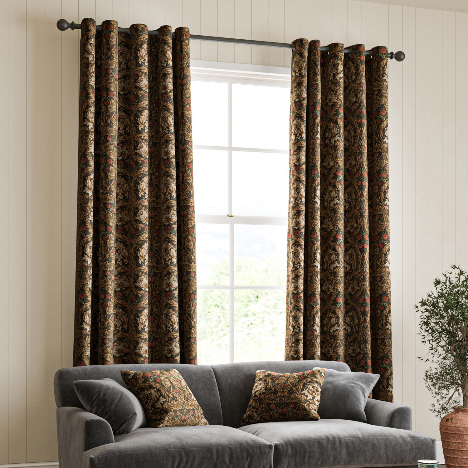William Morris African Marigold Velvet Walnut Curtain