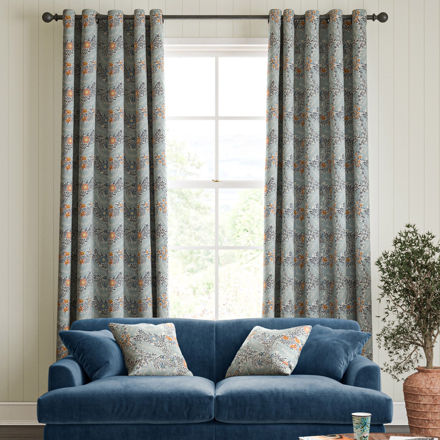 William Morris Larkspur Woad Curtain