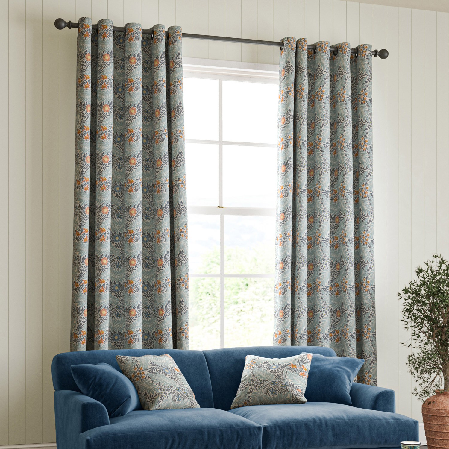 William Morris Larkspur Woad Curtain