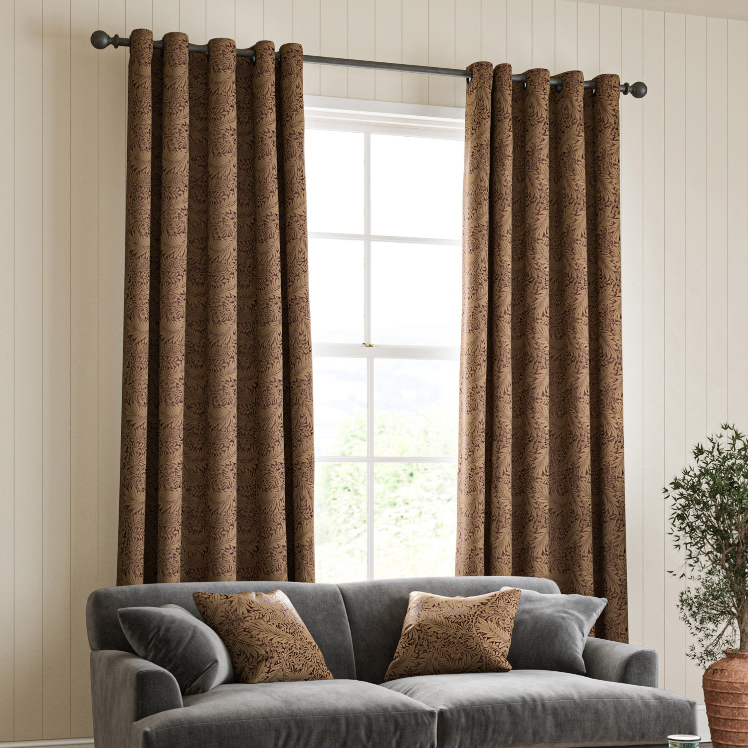 William Morris Larkspur Woven Berry Curtain