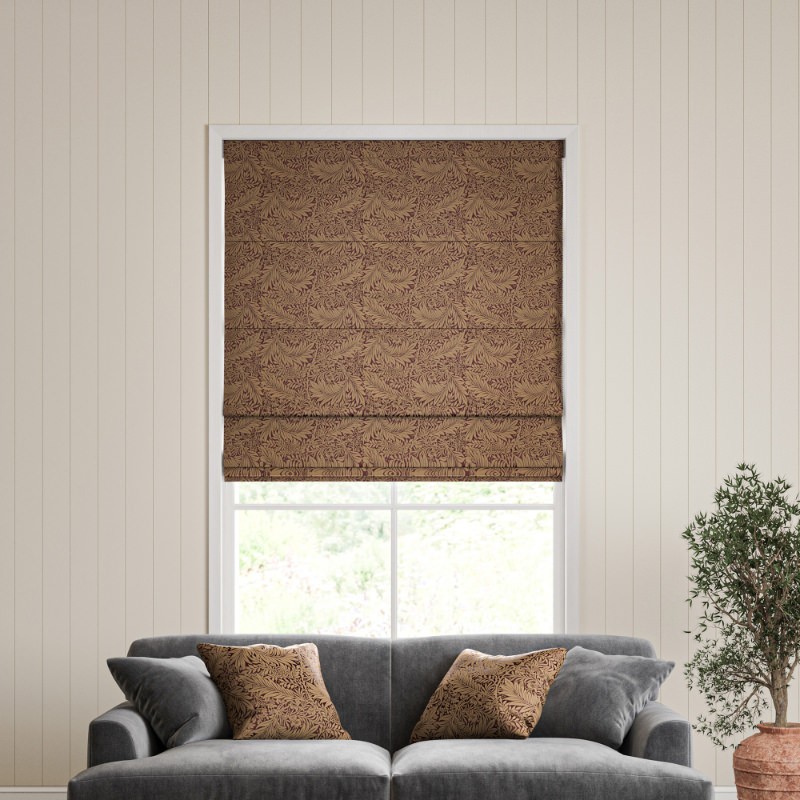 William Morris Larkspur Woven Berry Roman Blind