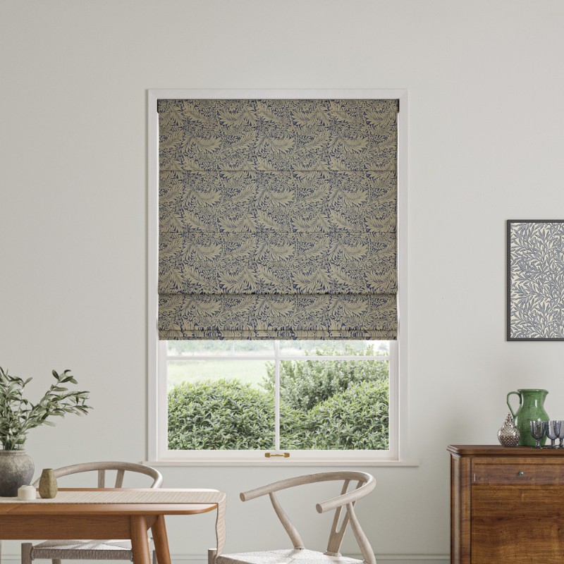William Morris Larkspur Woven Indigo Roman Blind