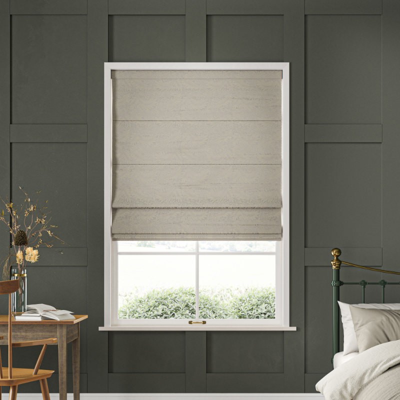William Morris Larkspur Woven Limestone Roman Blind