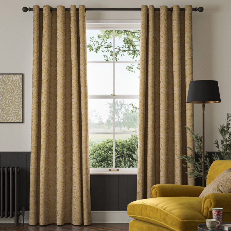 William Morris Larkspur Woven Ochre Curtain