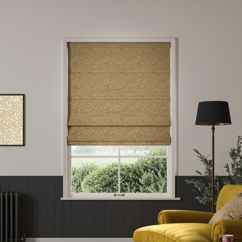 William Morris Larkspur Woven Ochre Roman Blind