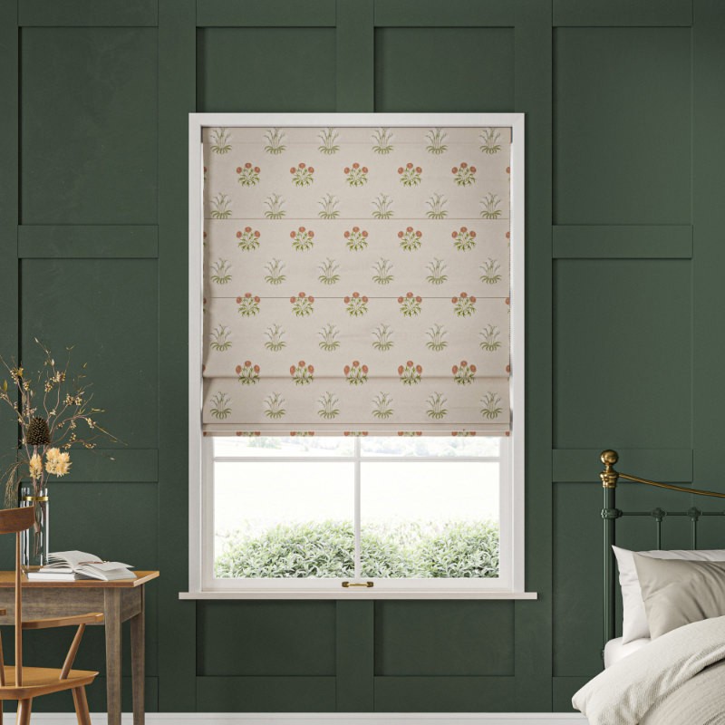 William Morris Lily Flower Embroidery Nettle Roman Blind