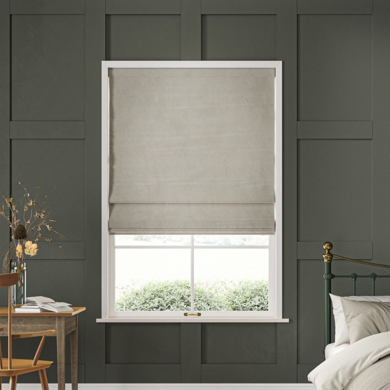 William Morris Lodden Embroidery Chalk Roman Blind