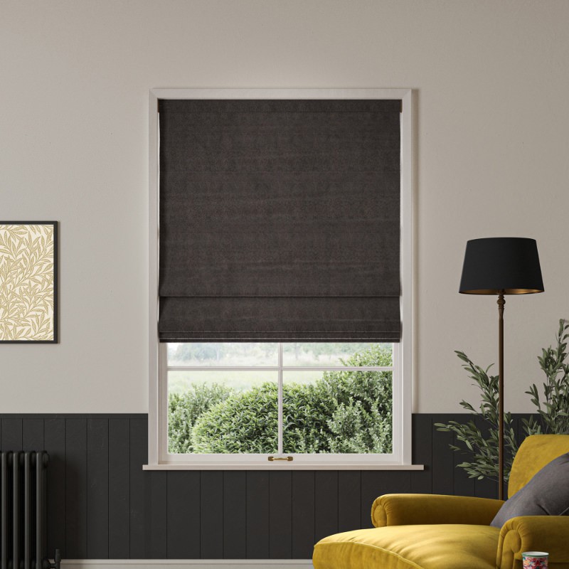 William Morris Lodden Embroidery Iron Roman Blind