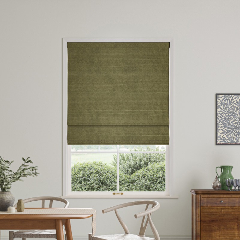 William Morris Lodden Embroidery Sage Roman Blind