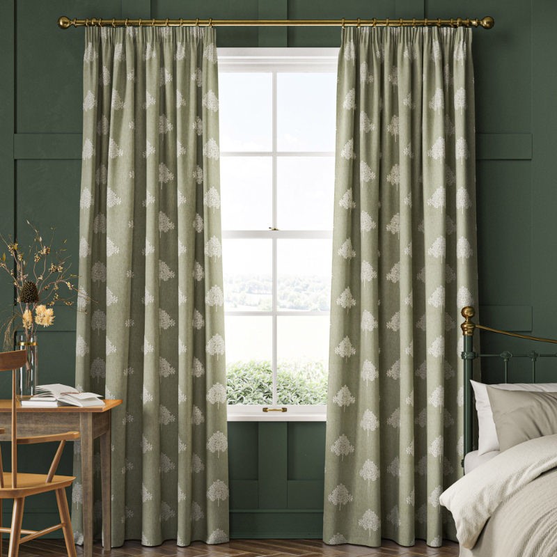 William Morris Marigold Tree Embroidery Nettle Curtain