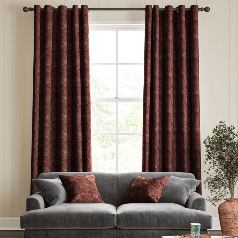 William Morris Marigold Velvet Berry Curtain