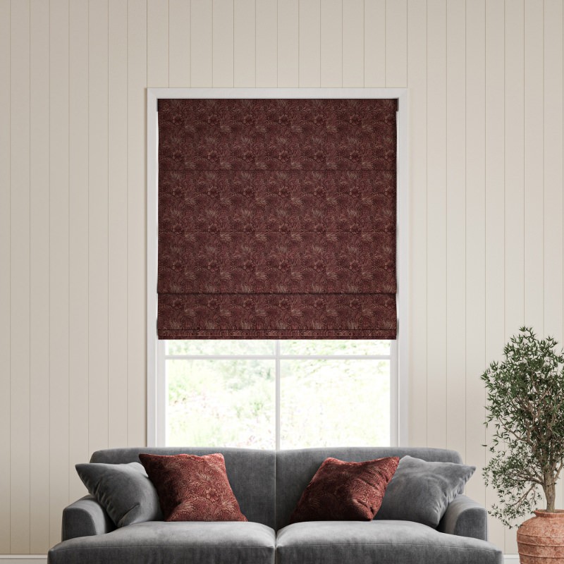 William Morris Marigold Velvet Berry Roman Blind