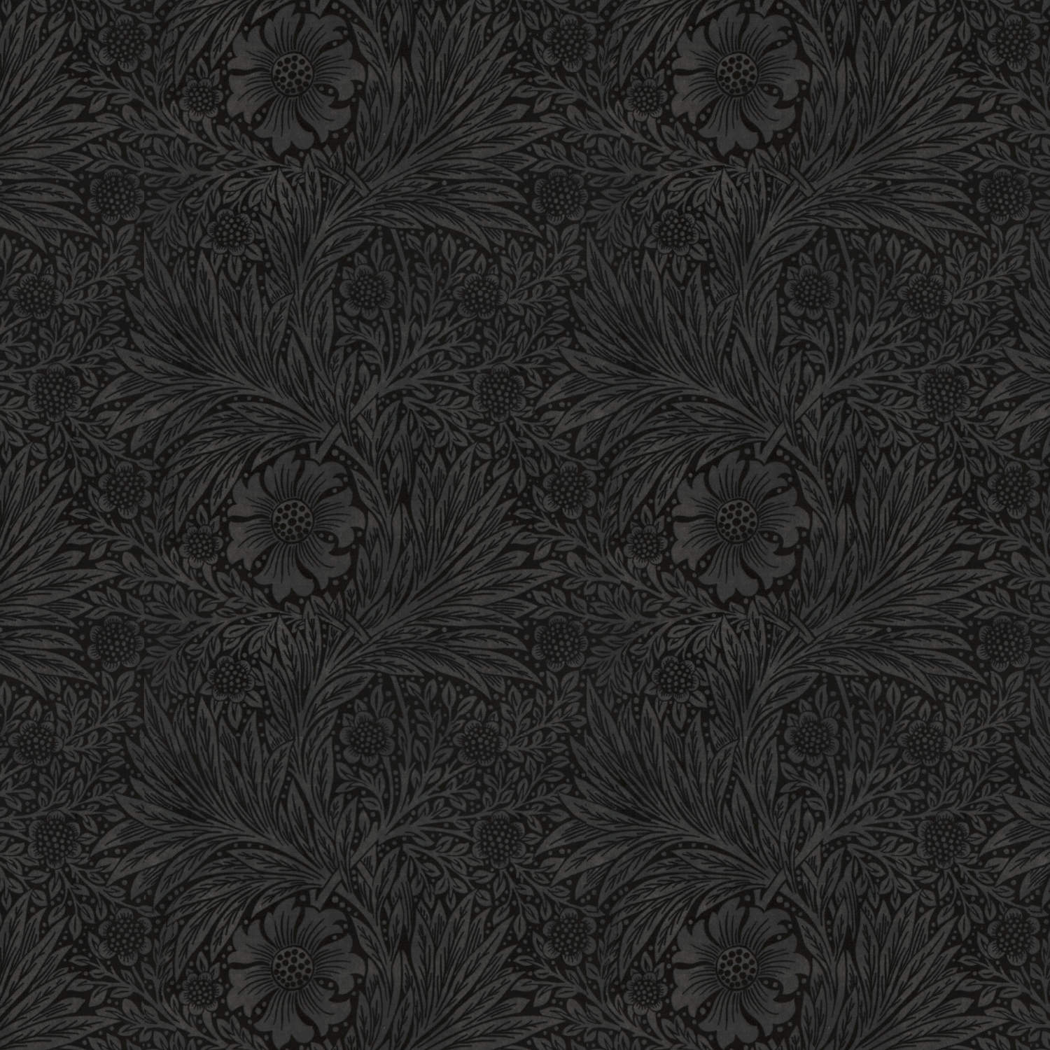 William Morris Marigold Velvet Charcoal Curtain