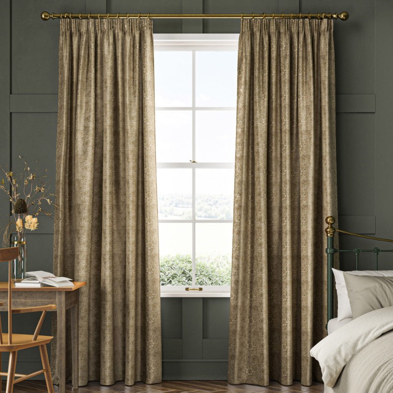 William Morris Marigold Velvet Jute Curtains