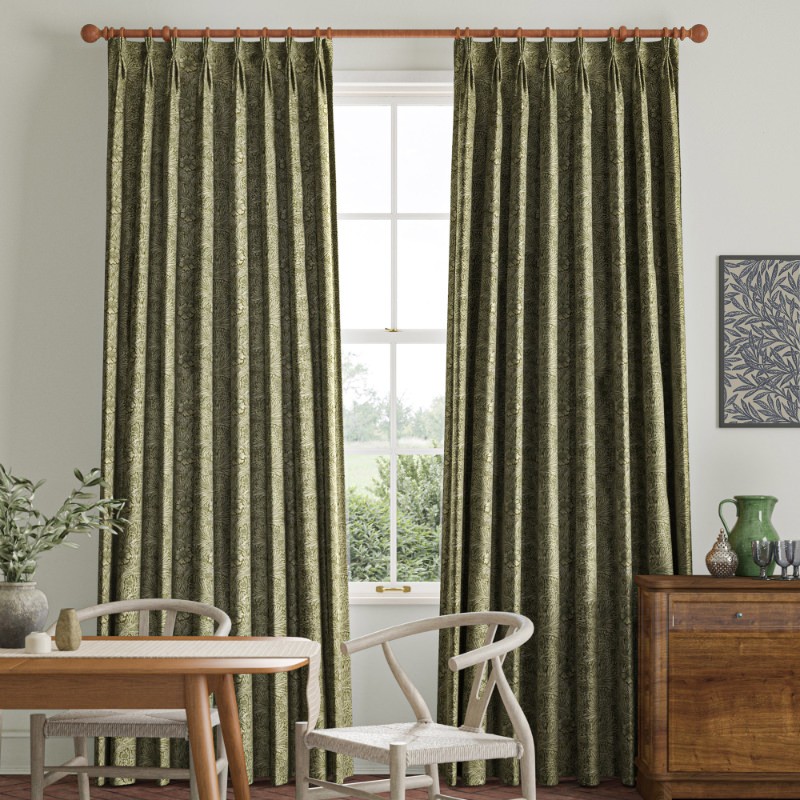 William Morris Marigold Velvet Sage Curtain