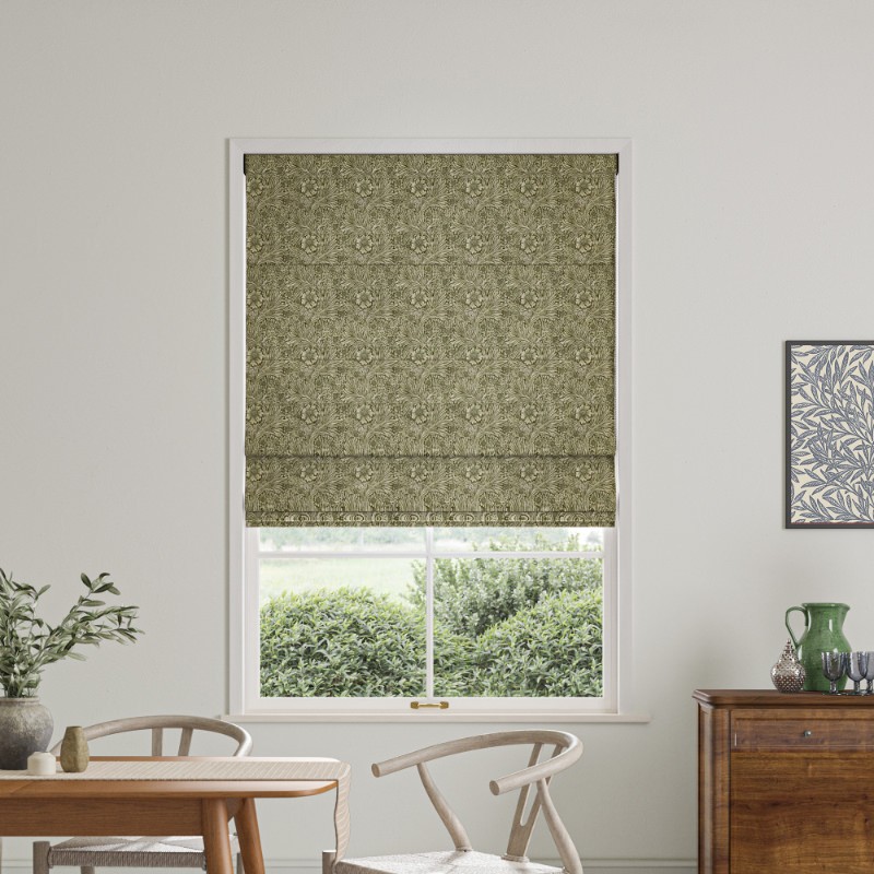 William Morris Marigold Velvet Sage Roman Blind