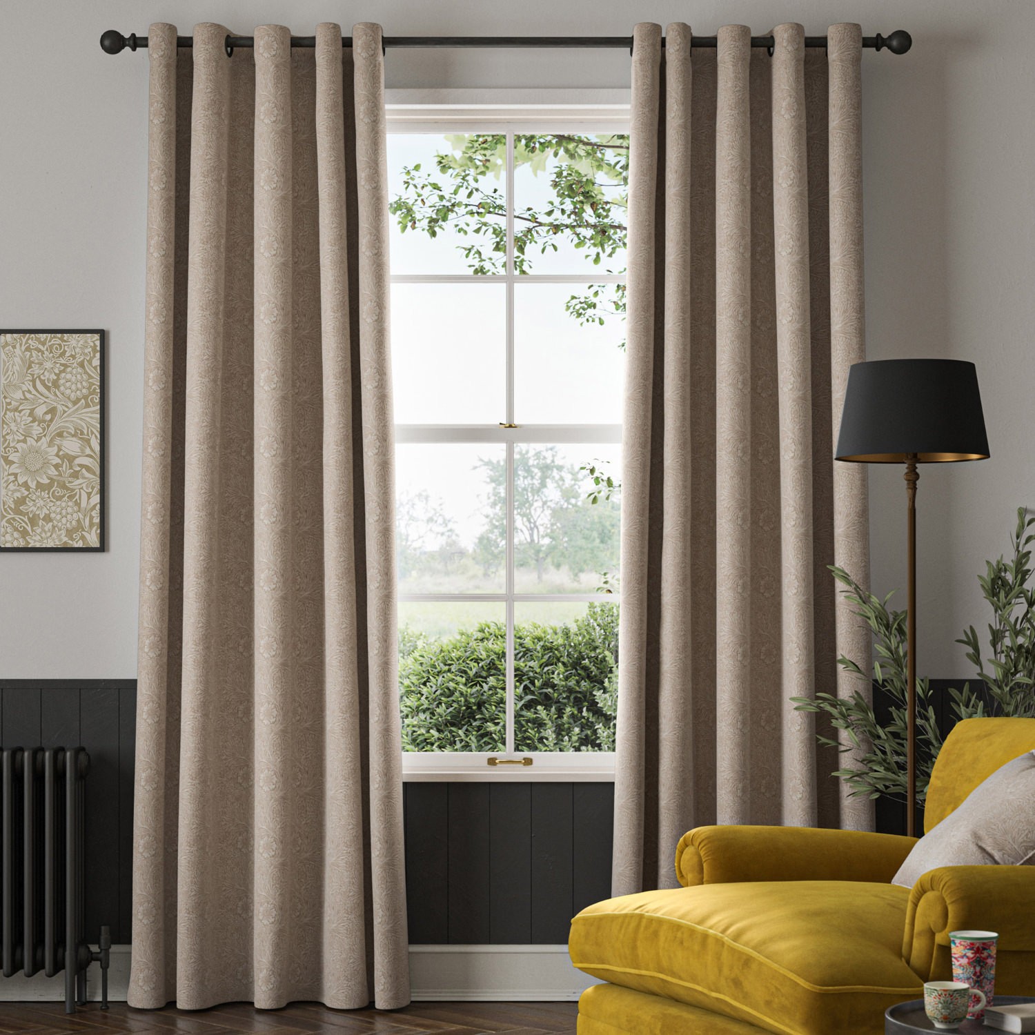 William Morris Marigold Woven Linen Curtain