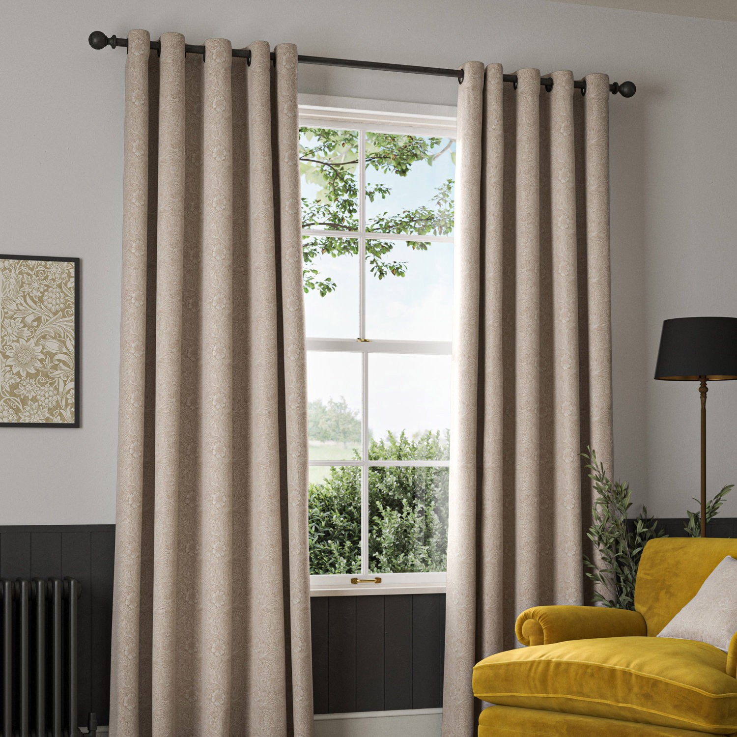 William Morris Marigold Woven Linen Curtain