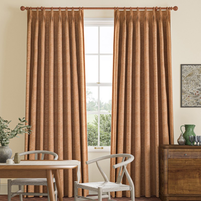 William Morris Marigold Woven Madder Curtains