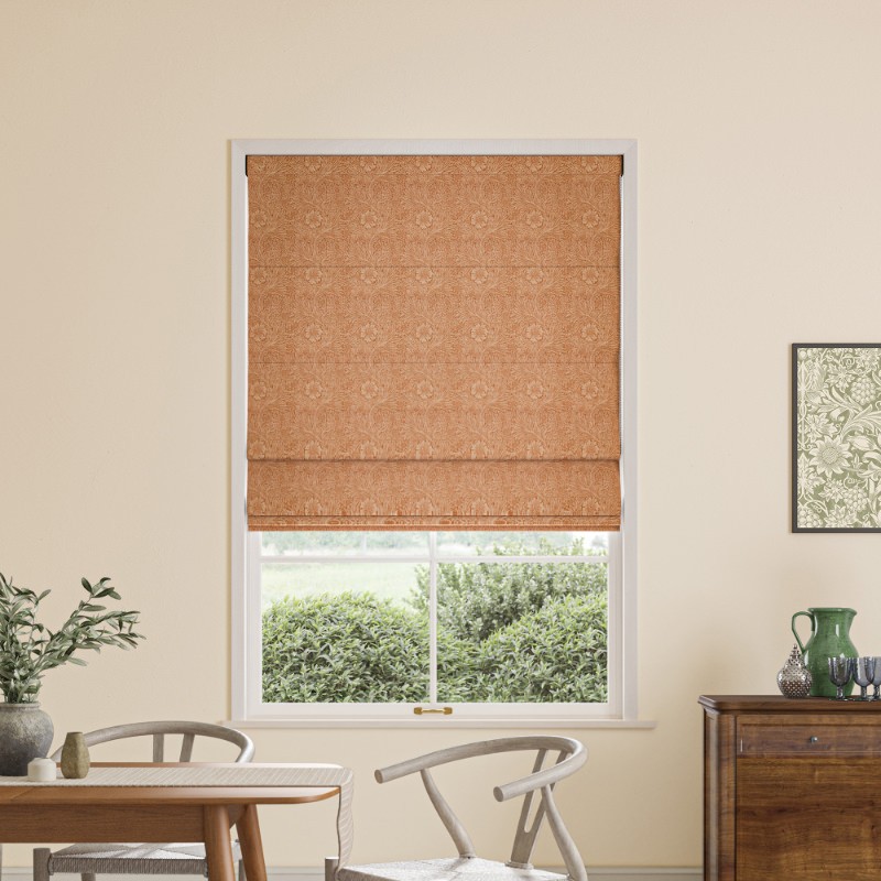 William Morris Marigold Woven Madder Roman Blind
