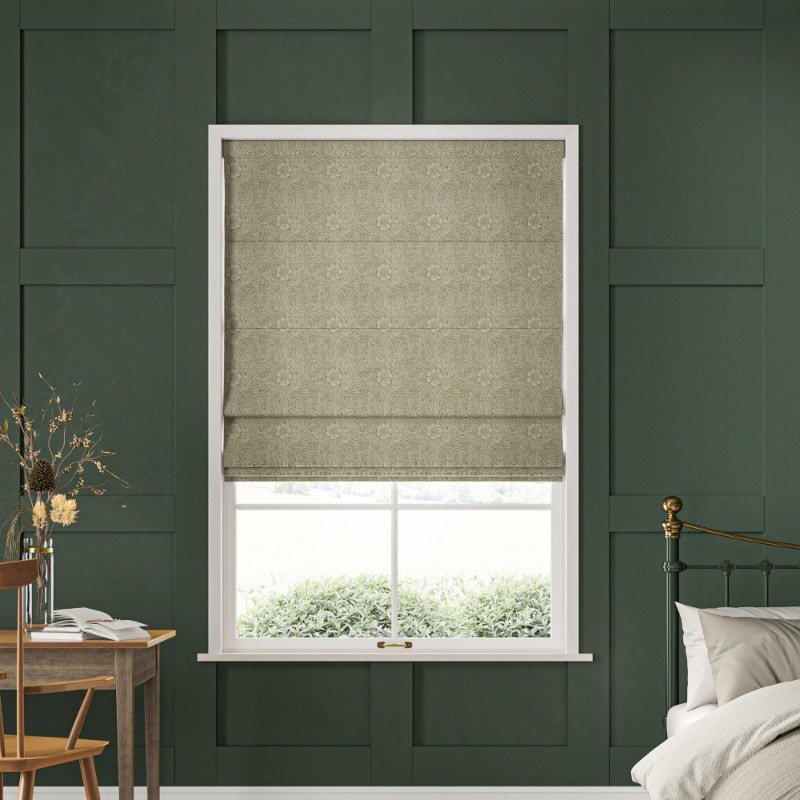 William Morris Marigold Woven Nettle Roman Blind