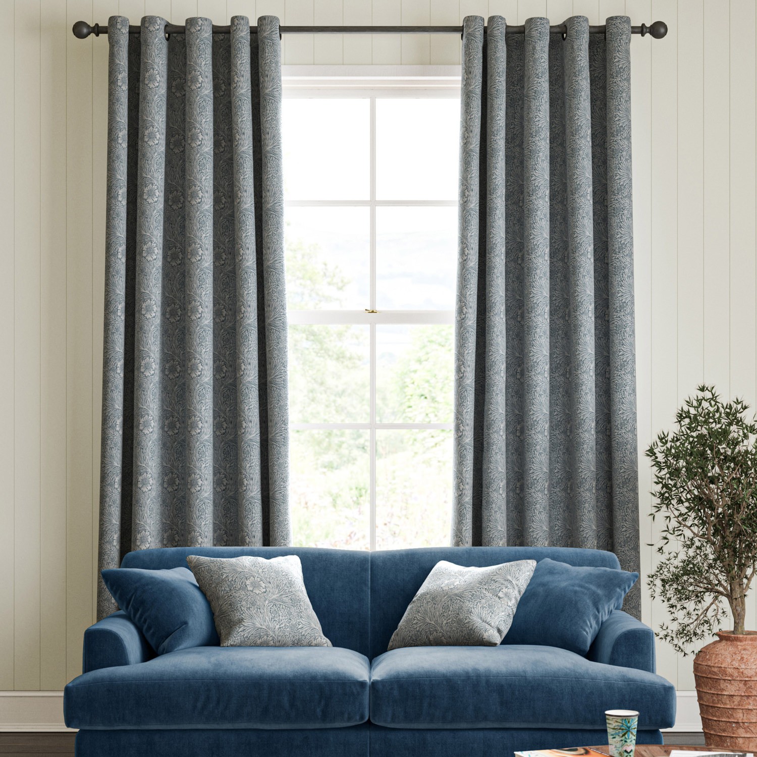 William Morris Marigold Woven Woad Curtain