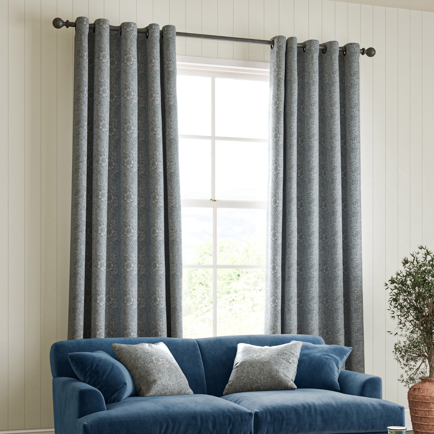 William Morris Marigold Woven Woad Curtain