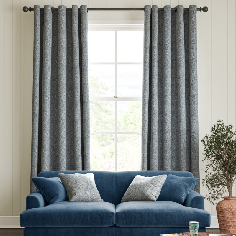 William Morris Marigold Woven Woad Curtains