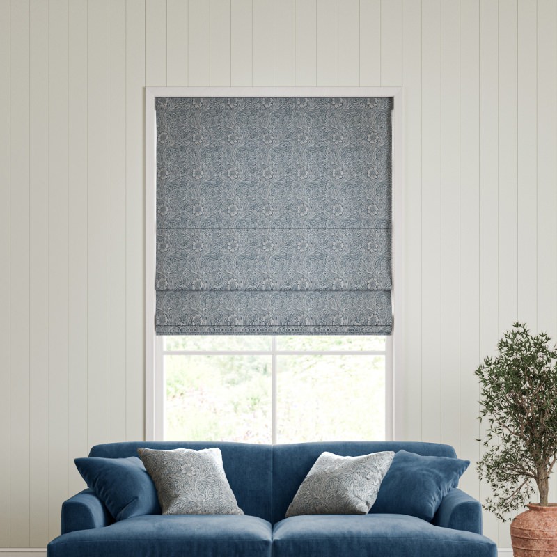 William Morris Marigold Woven Woad Roman Blind