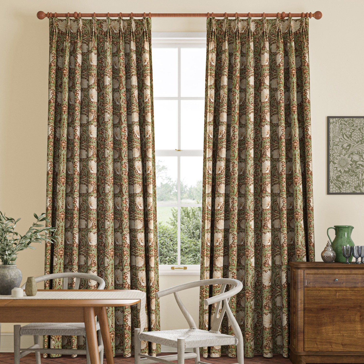 William Morris Pimpernel Brick Curtain