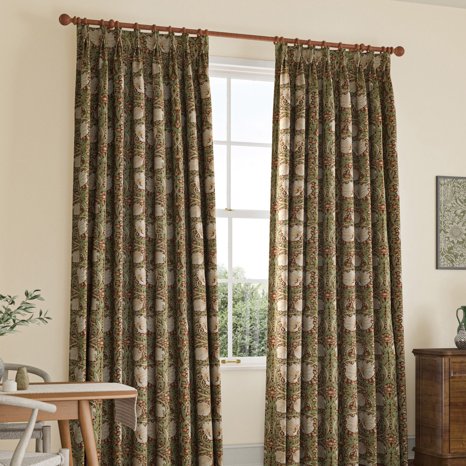 William Morris Pimpernel Brick Curtain
