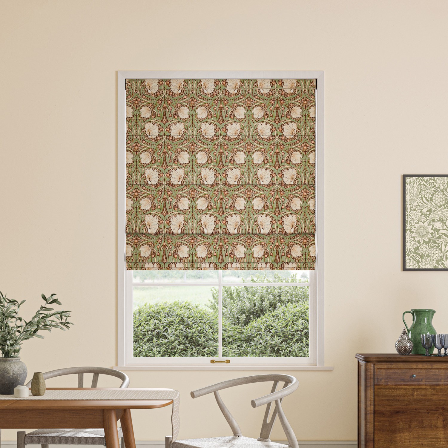 William Morris Pimpernel Brick Roman Blind
