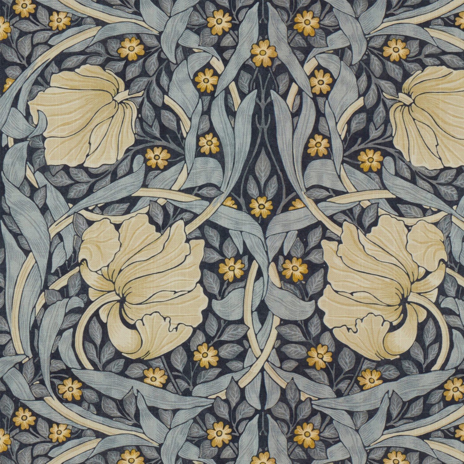 William Morris Pimpernel Indigo Curtain