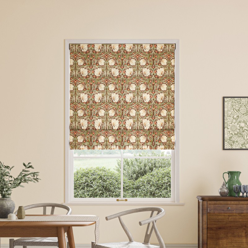 William Morris Pimpernel Velvet Brick Roman Blind