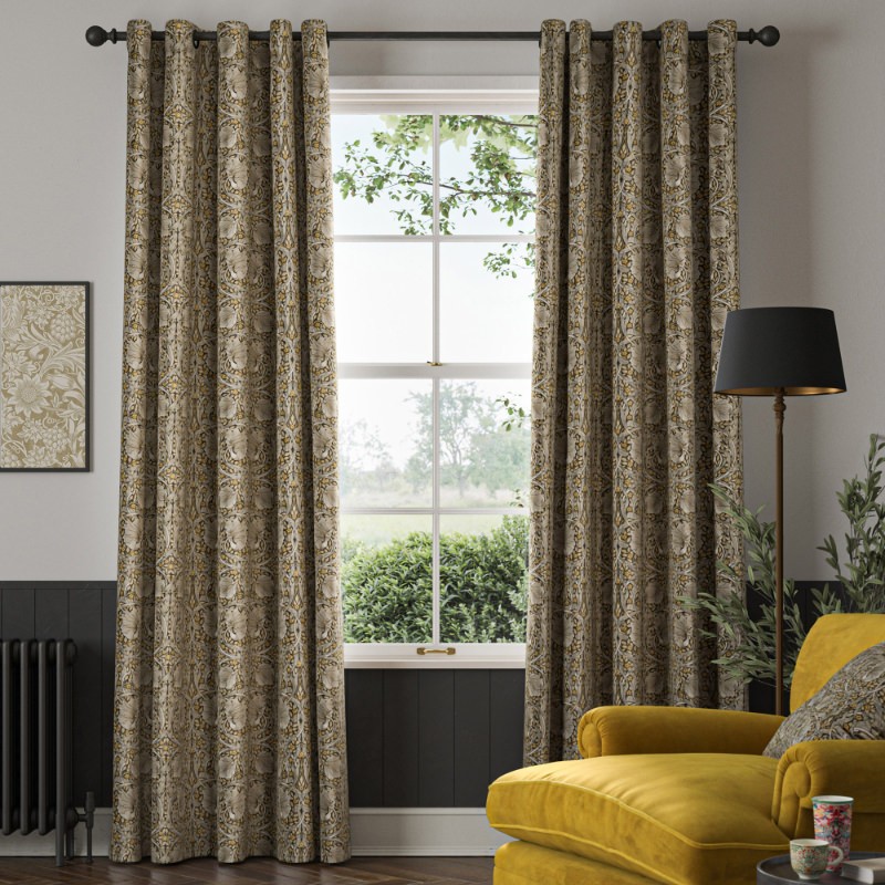 William Morris Pimpernel Velvet Flint Curtain