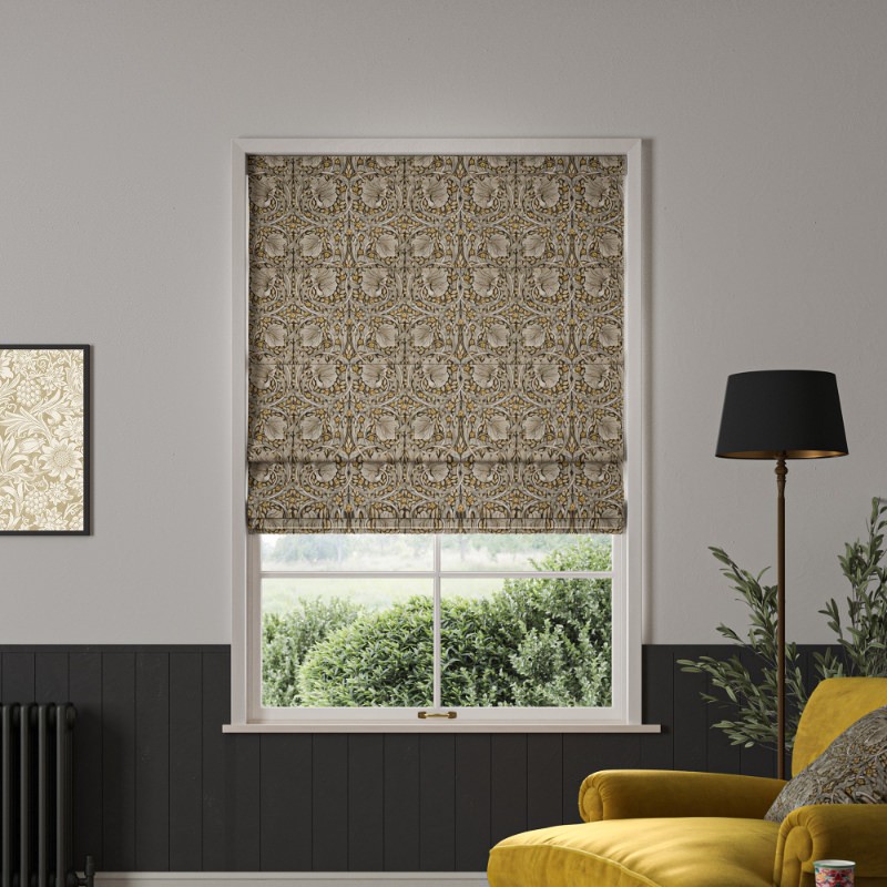 William Morris Pimpernel Velvet Flint Roman Blind
