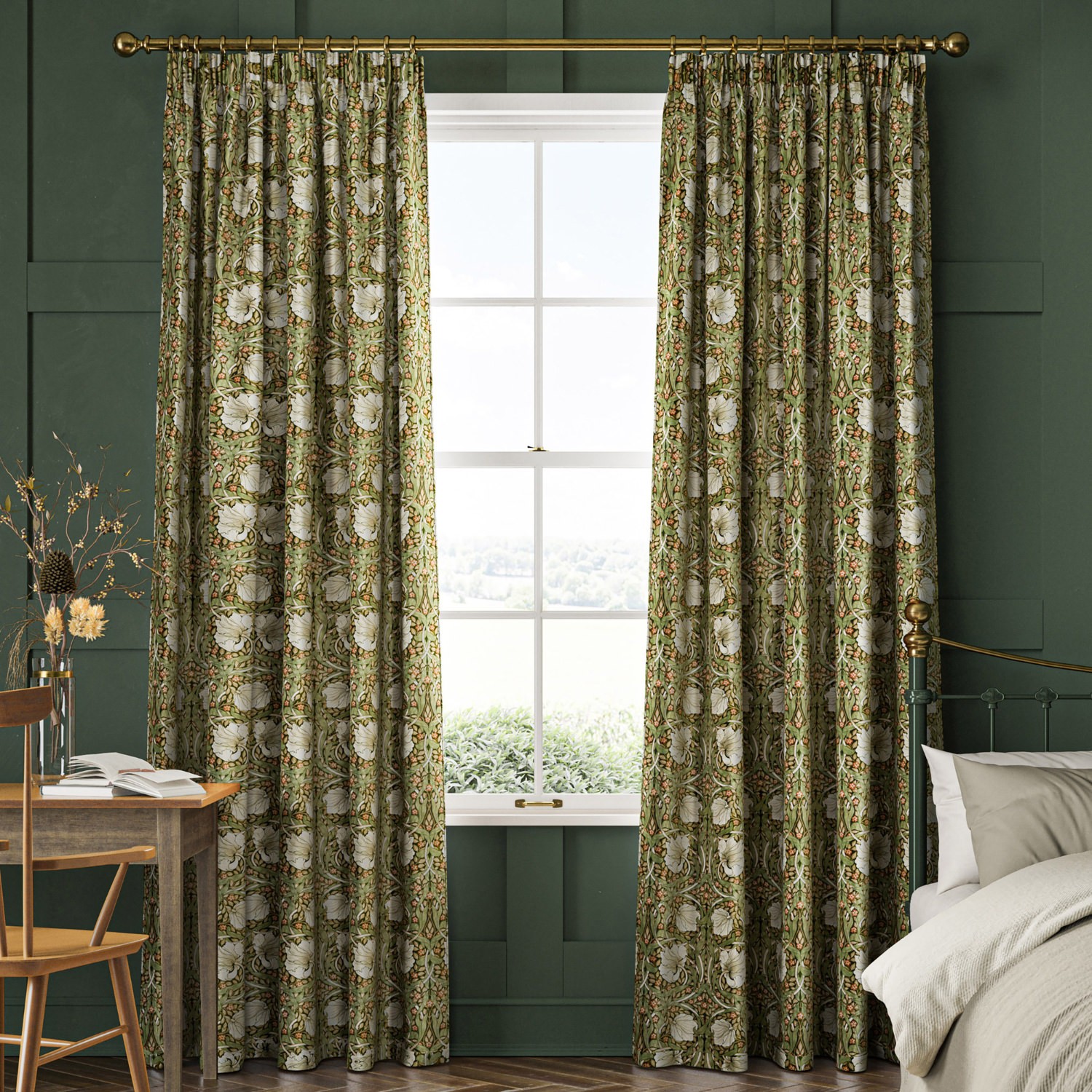 William Morris Pimpernel Velvet Nettle Curtain